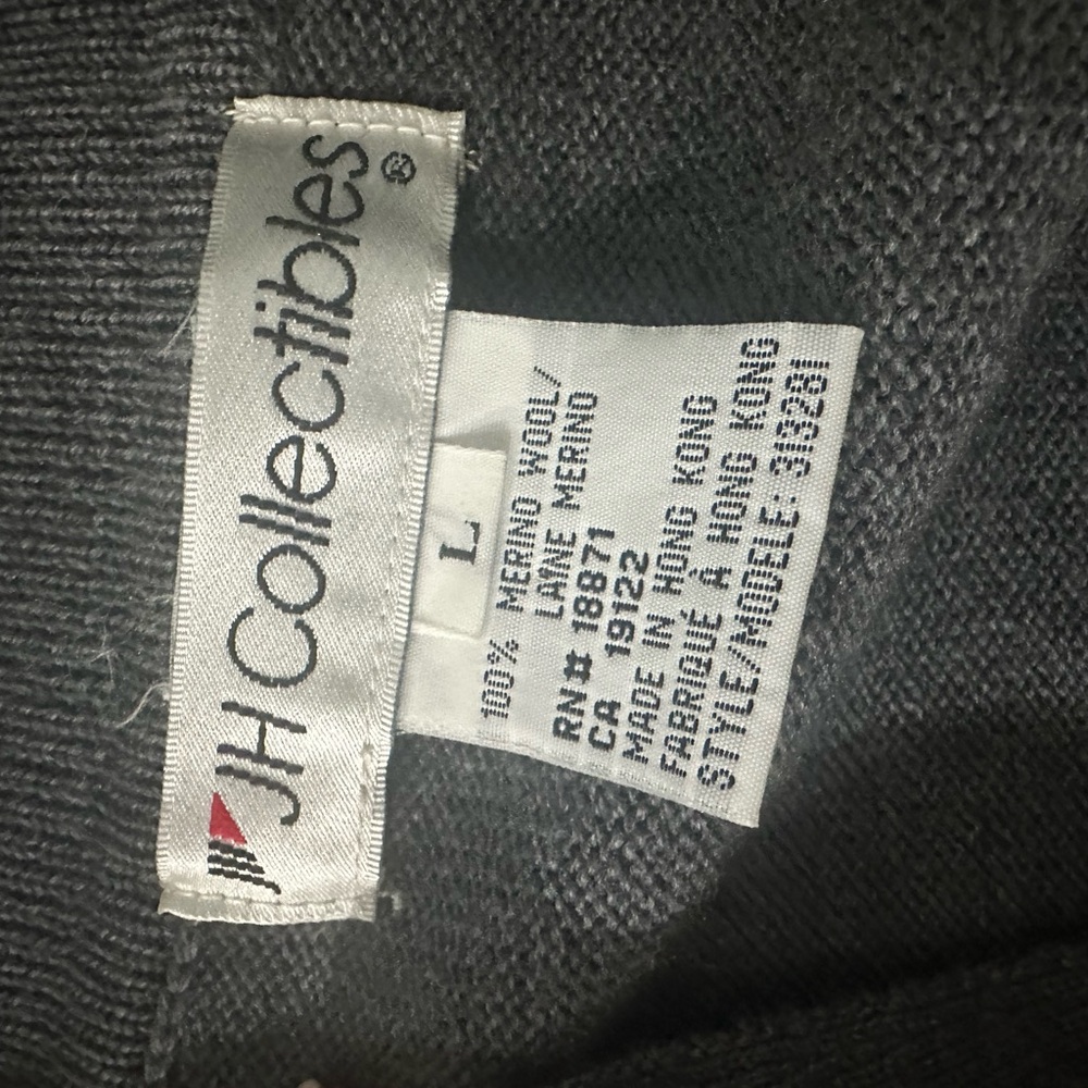 JH collectibles Dark Charcoal Button-Up Merino Wool Cardigan size L - Picture 10 of 13